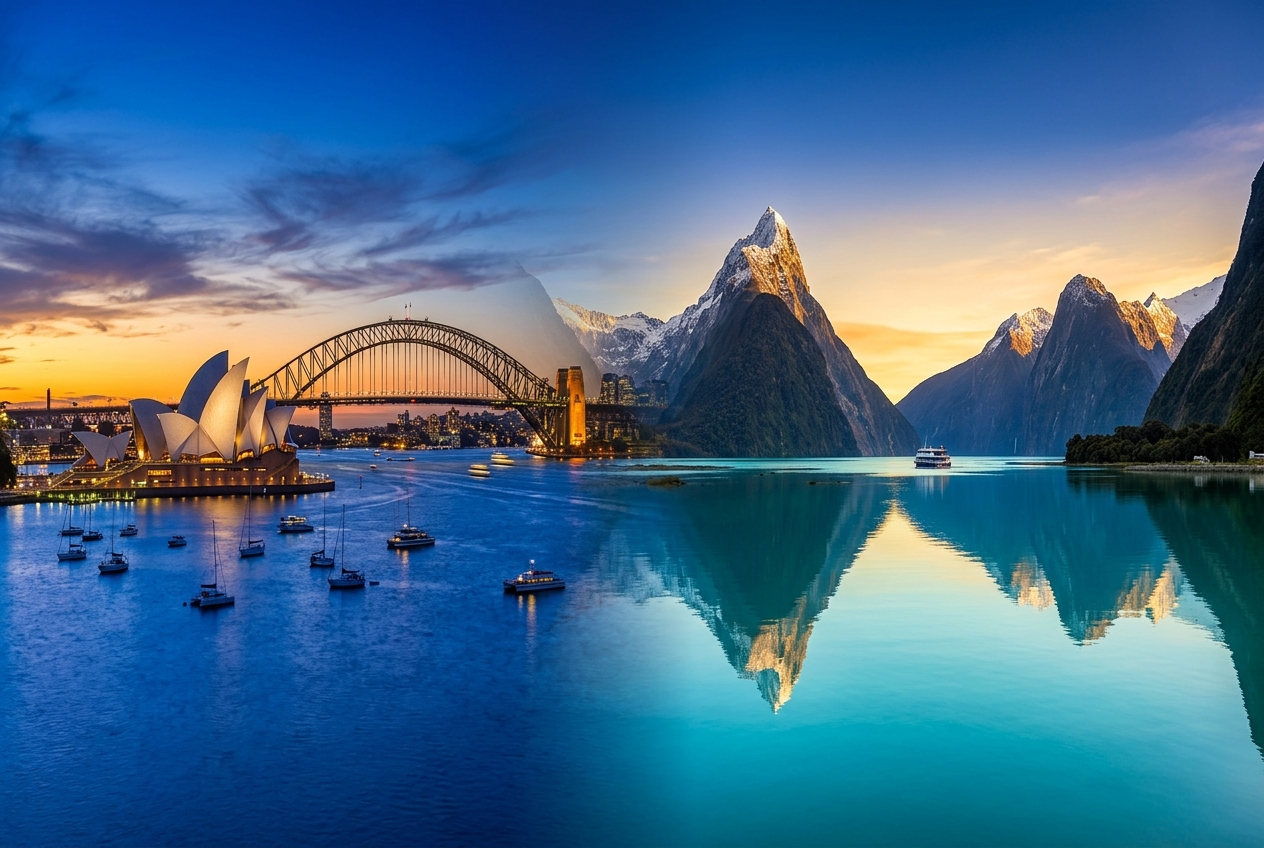 Sydney Harbour and New Zealand's Milford Sound — Australia & New Zealand